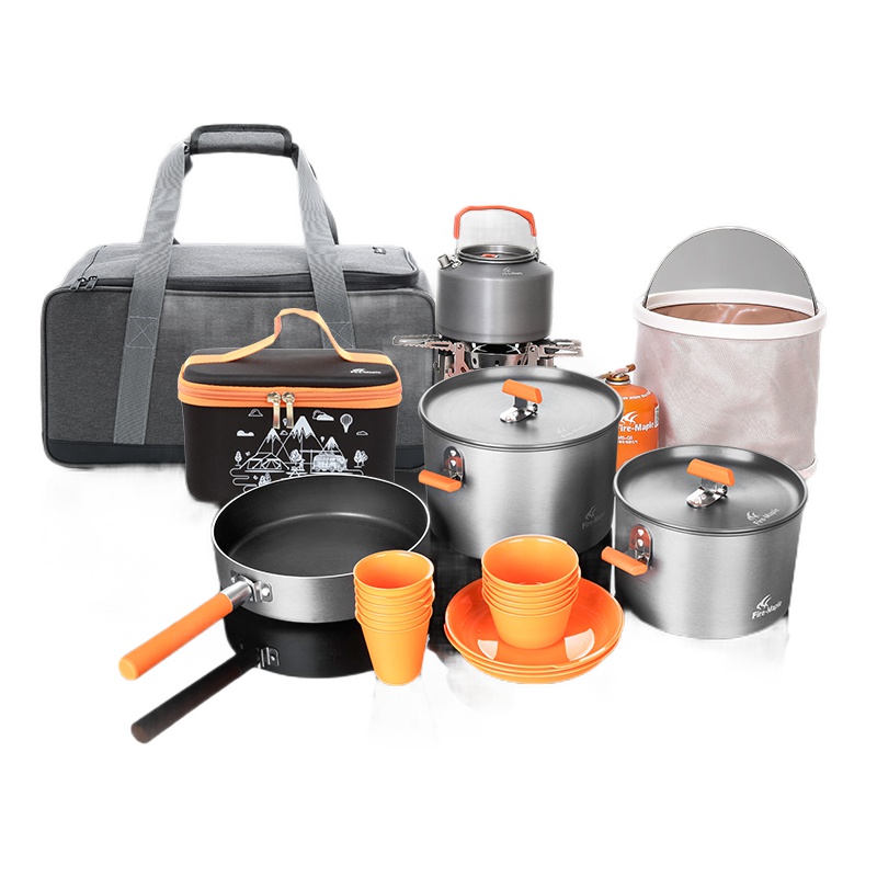 火枫户外盛宴套装泰坦大气炉盛宴6-8人套锅1.5L茶壶炉炊具装备