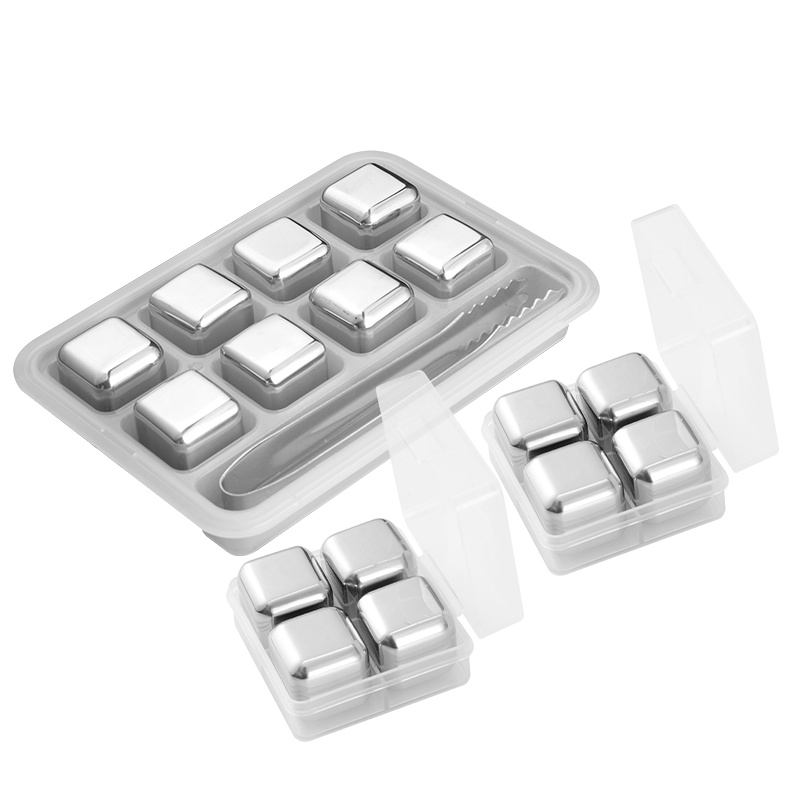 304不锈钢冰粒速冻金属冰块冰格冰酒石啤酒咖啡饮料红酒威士忌速冷降温冷却冰块 冰粒16只装(带冰夹+冰盒)