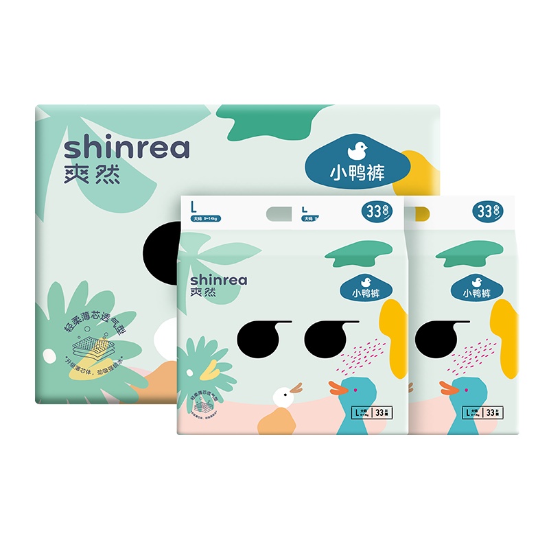 爽然(shinrea)大吸量轻薄S3纸尿裤/尿不湿 L66片(9kg-14kg)(国产)