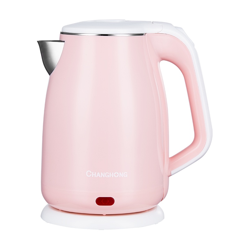 长虹(CHANGHONG)电水壶1.8L家用1500W便捷烧水壶 304不锈钢 防干烧电热水壶CSH-18E28粉色