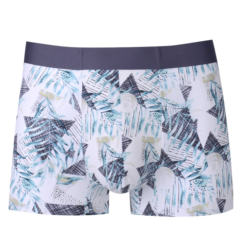 佑翊王男士内裤绵纶中腰舒适平角裤男款四角裤短裤头数码科技潮流印花男士无痕内裤3条装