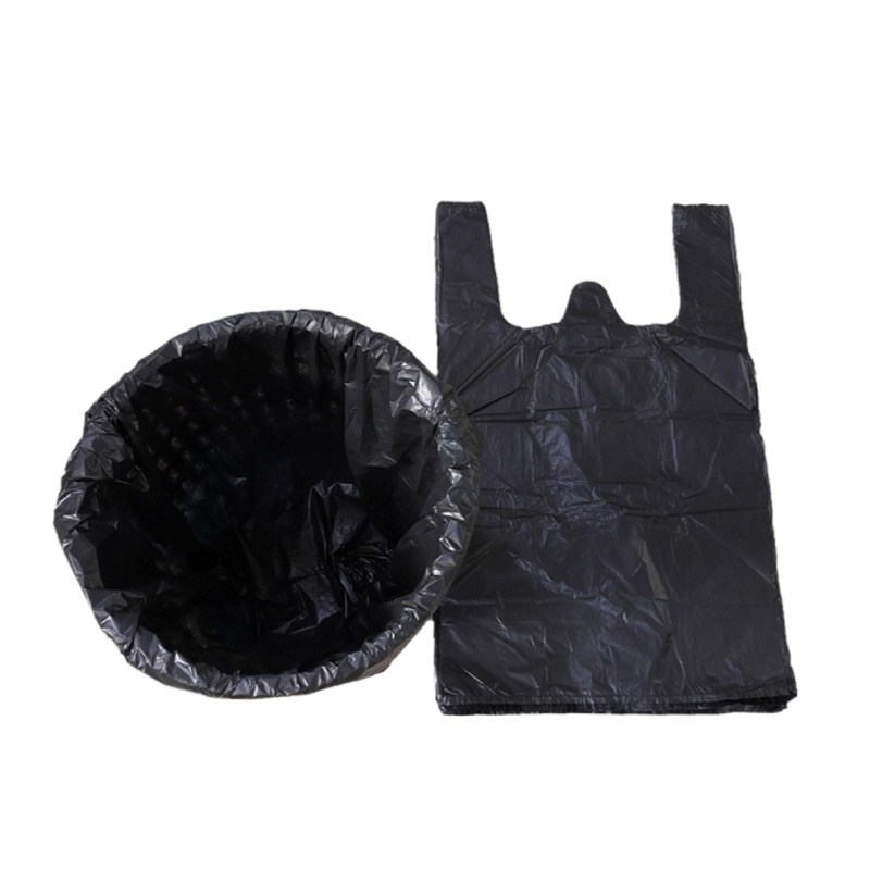 诚信达 垃圾分类专用环保背心垃圾袋 黑色5丝75*105cm 50只/包18L