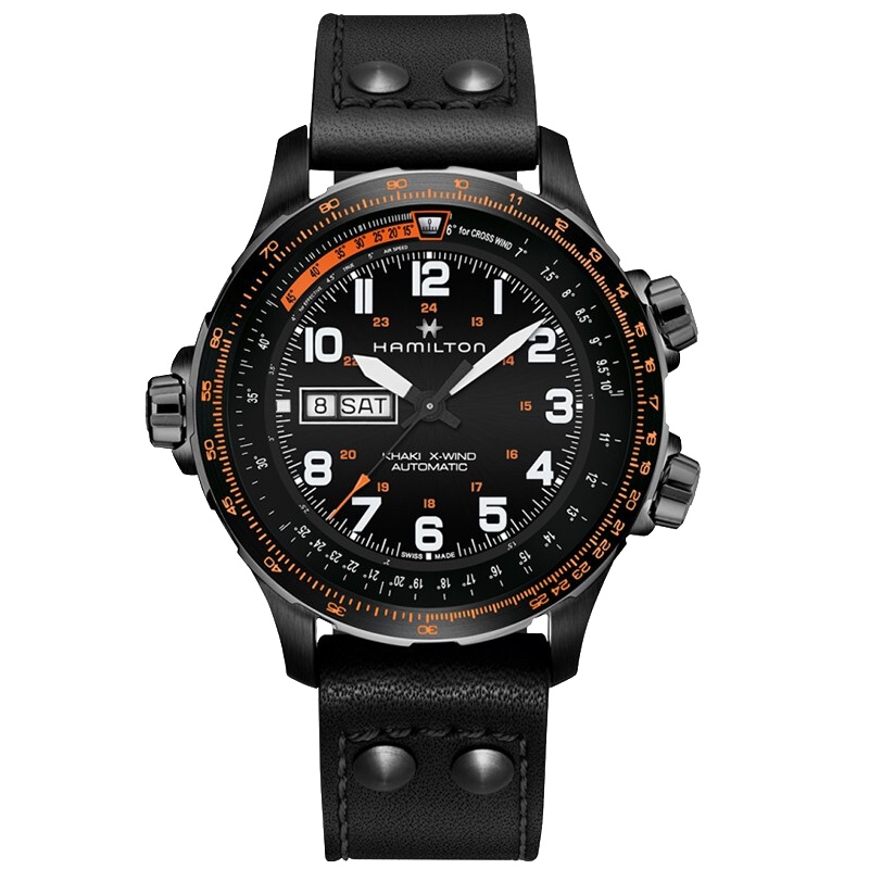 汉米尔顿(Hamilton)瑞士手表 卡其航空系列超越风速双历自动机械男士腕表 H77785733