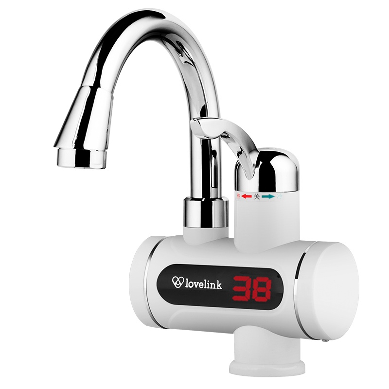 热恋(LoveLink)电热水龙头H3X3中弯(下进水)+ 漏电保护插头 冷热两用 速热小厨宝 即热式电热水器