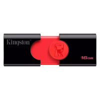 金士顿(Kingston)16GB U盘 DT106 推拉高速优盘USB3.1 黑红色