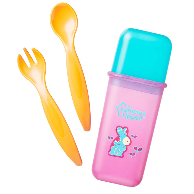 汤美星(Tommee Tippee)00729 旅行叉勺餐具儿童宝宝婴儿餐具套装配便携带收纳盒