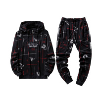 PMMP大码卫衣男士套装秋季新款运动套头卫衣加肥加大运动休闲长裤男装