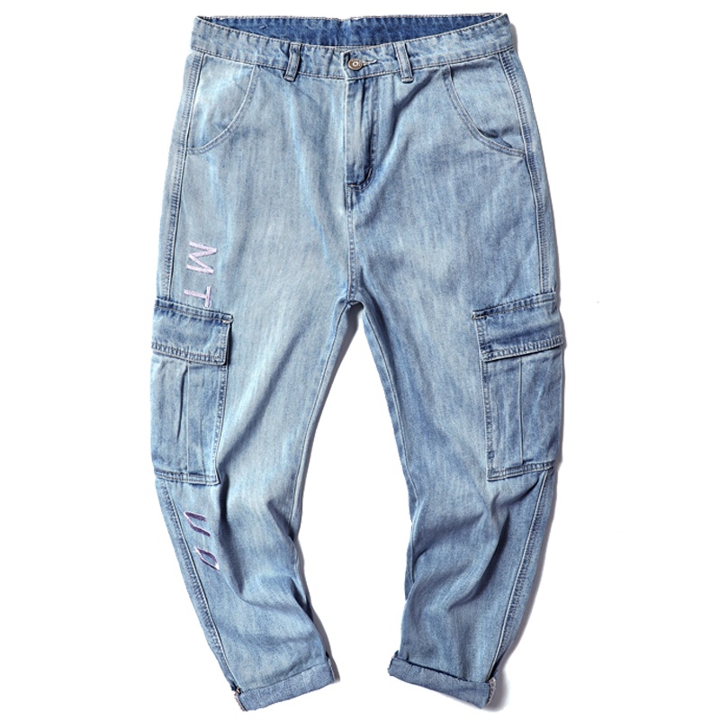 2021秋冬牛仔裤男士日系哈伦裤仓库牛仔裤 男九分裤子李维犀牛LEEVIRHINO