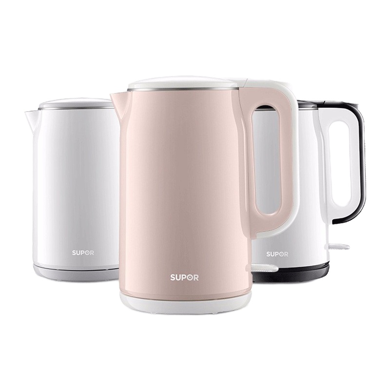 迈卡罗 苏泊尔电热水壶 双层防烫304不锈钢家用 烧水壶 煮水壶 SW-17T58A 单个装