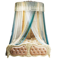 绘窝（HuiWo）家纺 圆顶蚊帐 渐变免安装蚊帐吊顶挂钩加大宫廷落地加密沙帐1.5米/1.8米床