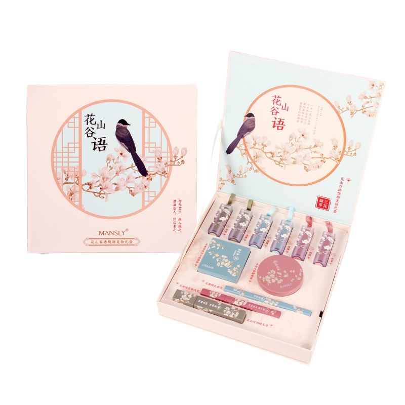 曼诗丽 MANSLY 落花闭月 唯美国美 彩妆套装气垫浮口红正品故宫联名化妆品礼盒全套组合