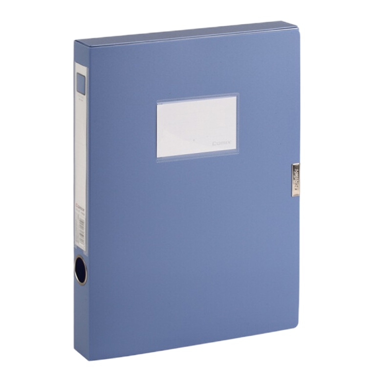 齐心(Comix) HC-35 35mm加厚型粘扣档案盒 文件盒 资料盒A4 蓝色