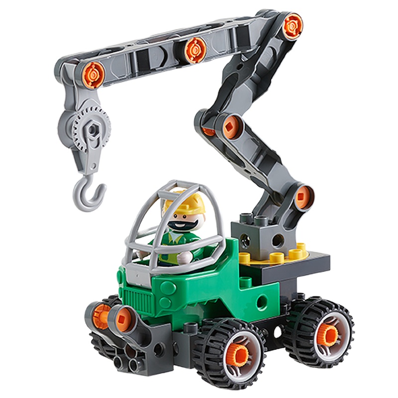 babycare儿童拼插积木益智 大颗粒飞机汽车模型拼装宝宝智力玩具吊车