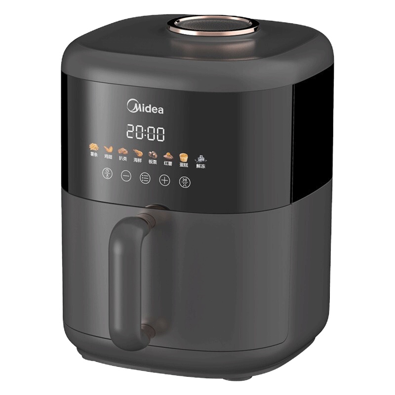 美的 Midea空气炸锅家用智能 不沾易清洗无油煎炸锅 薯条机3L MF-KZ30X6-101 黑色 循环热风 3L容量