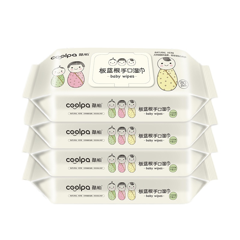 酷帕(Copu)白色板蓝根 片装湿巾网孔 80片/包*4包