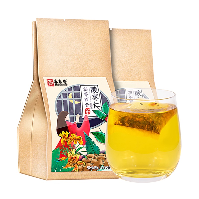 买1发3再酸枣仁茯苓百合茶120g/袋茯苓茶花茶养生茶饮袋泡茶