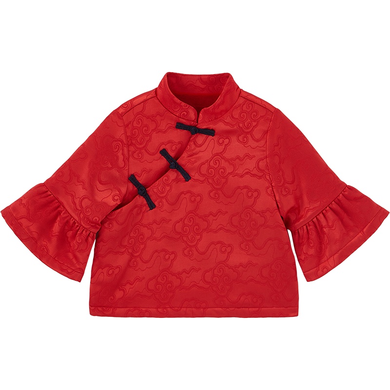 英氏女宝宝秋冬新款新年圆领女童长套衣童装上衣 11093381