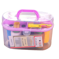 家用针线盒套装 旅游用品多用途居家便携缝纫缝补工具盒收纳包 颜色随机(5个装)