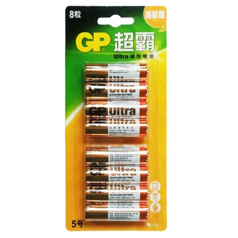 (DT)超霸(GP)GP15AU-2IL8 5号 8个/卡 碱性电池 (计价单位:卡)