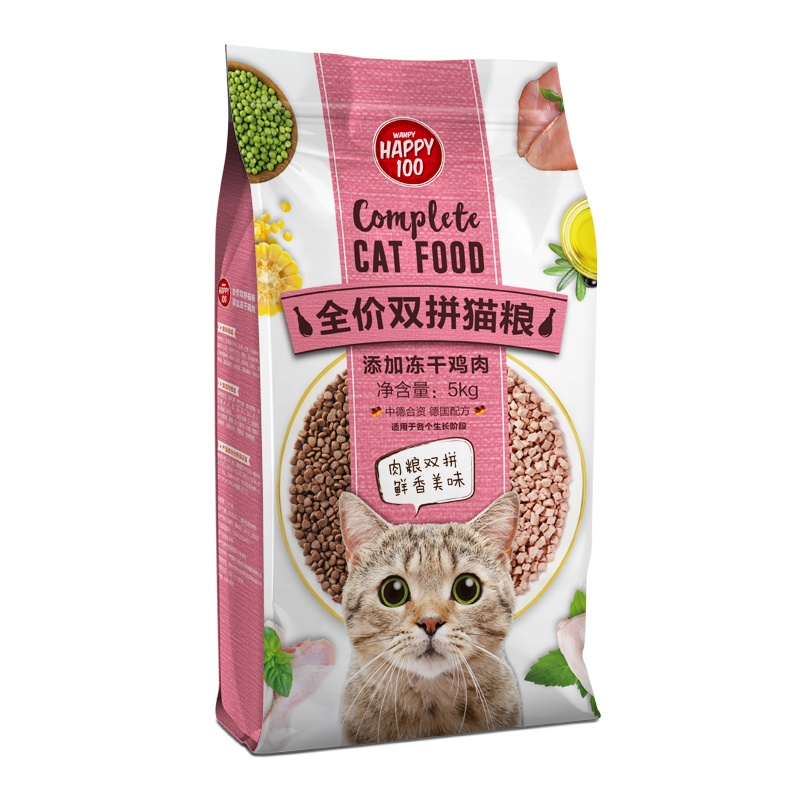 wanpy顽皮猫粮鸡肉三文鱼冻干双拼粮全价全期全猫种通用5kg