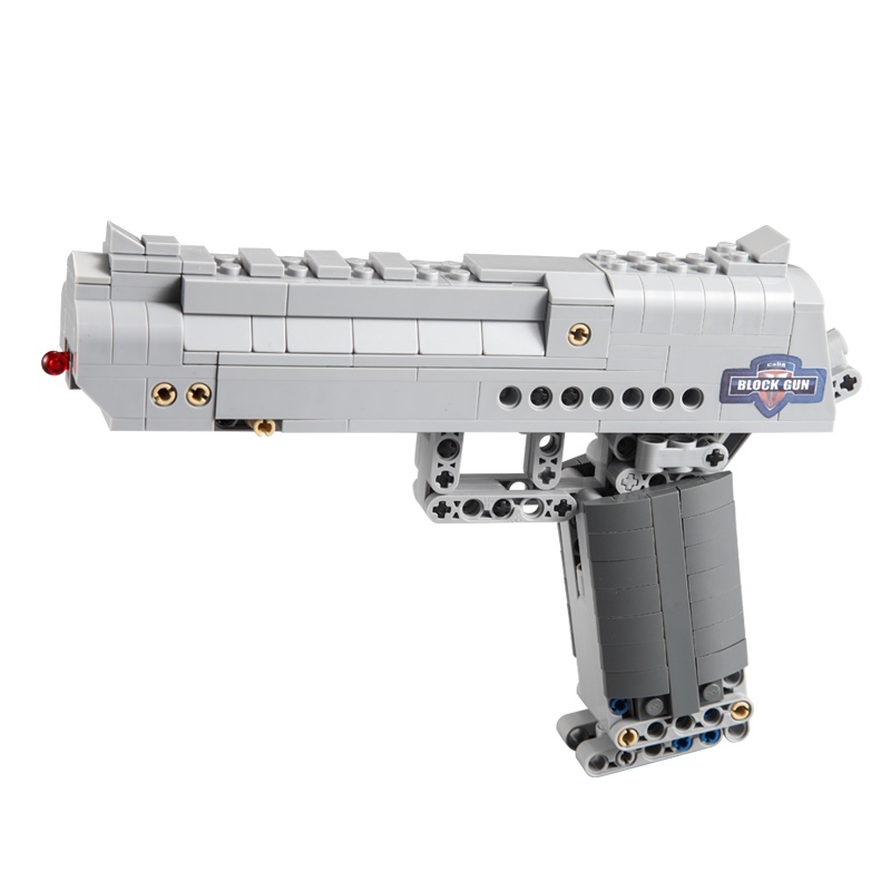 双鹰咔搭C 沙漠之鹰积木积木玩具益智拼装玩具 可发射子弹 C81007