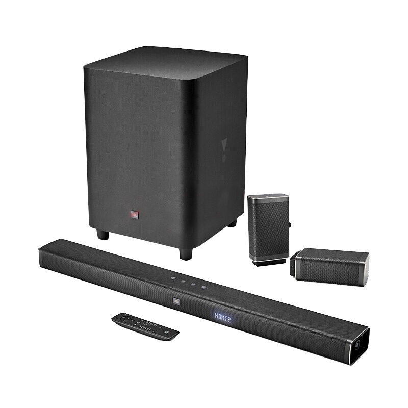 JBL BAR5.1 无线蓝牙家庭影院音响套装 5.1声道家用音箱 客厅无线环绕Soundbar条形蓝牙低音 黑色