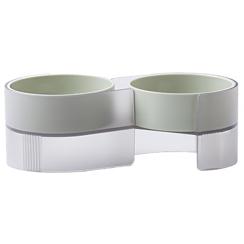 宠物碗双碗设计S款-猫用-绿色 猫咪食用碗稳定碗宠物用品宠物喂食用碗狗碗猫碗犬用碗