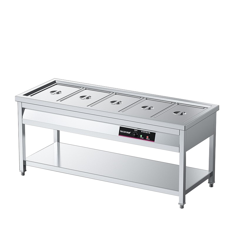 乐创(lecon)商用保温售饭台 5格不锈钢快餐保温台食堂售饭台 LC-J-SCT05