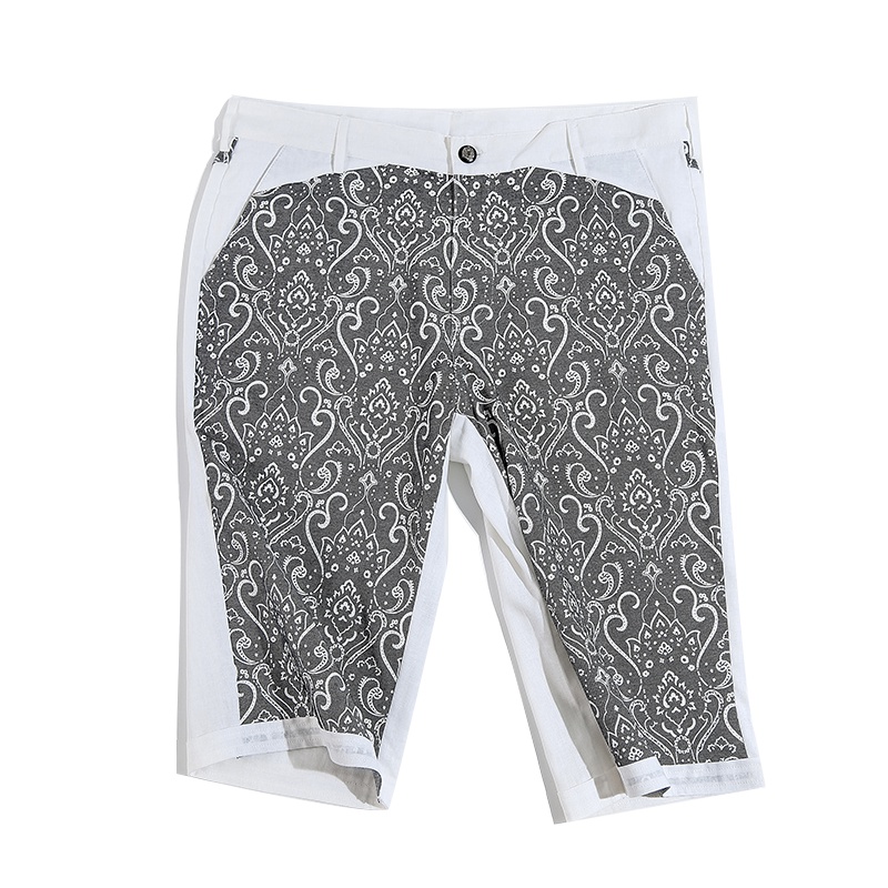 蓝旗/BLUEG 2019年新品男士休闲印花简约时尚休闲中裤