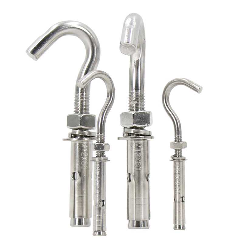 BY-713 304不锈钢拉爆膨胀勾 拉爆勾 螺丝钩 带钩拉爆 有缝 304材质M8 10个