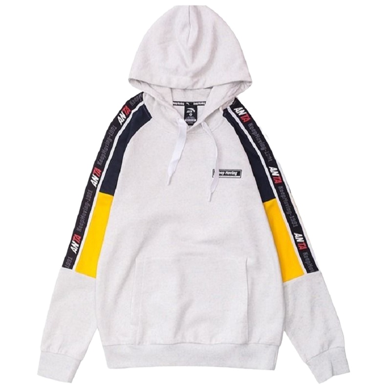 安踏卫衣男2019秋季连帽外套男运动休闲情侣撞色套头衫15937717