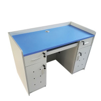 定制 讲台发言台 实木白色面板(含抽屉和电脑托盘)