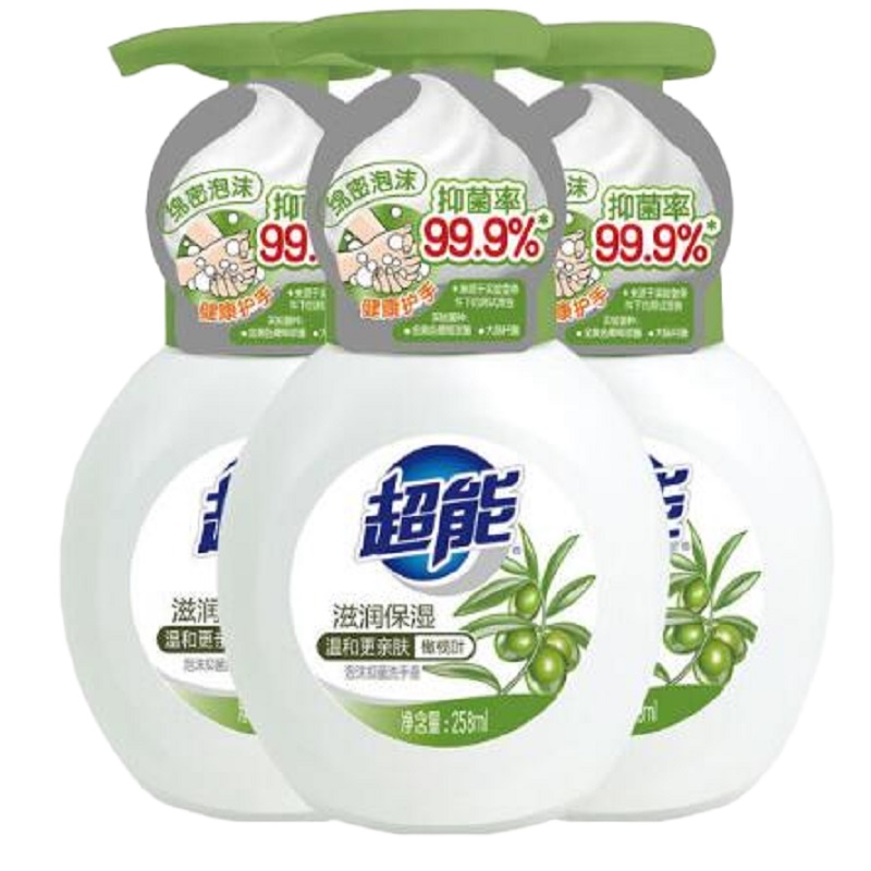 超能 泡沫抑菌洗手液258ml*3瓶装