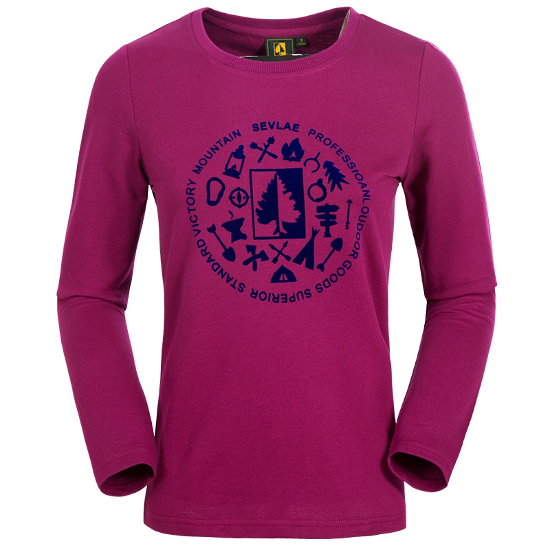 圣弗莱女式圆领长袖T恤秋季透气舒适休闲打底小衫9532846444