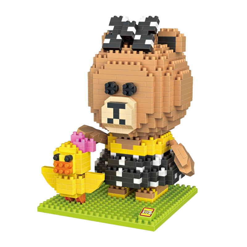 俐智loz小颗粒积木 微钻拼插玩具 微型益智拼装6-14岁以上成人创意礼物俐智俐智9761布朗妹与莎莉鸡/630PCS