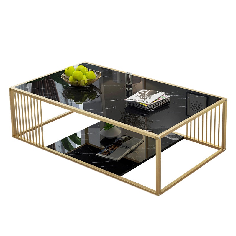 弘拜 茶几轻奢风 网红简约现代小户型茶几茶台 大理石纹简易家用客厅方形茶桌