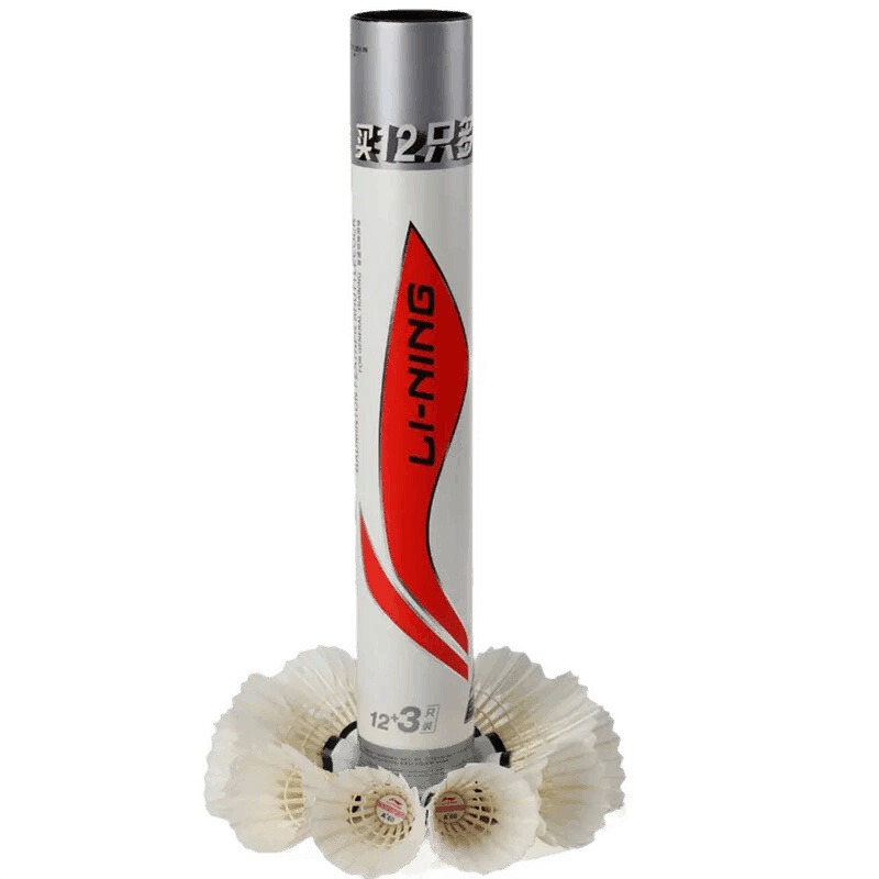 李宁 LI-NING 羽毛球耐打飞行稳定训练比赛用球 A+60【15只装 77速】耐打鹅毛球