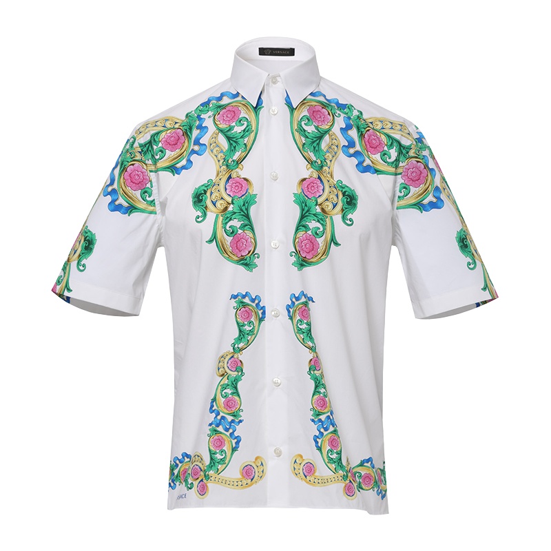 范思哲/VERSACE 19春夏新品 男士短袖翻领衬衫 意大利 新款