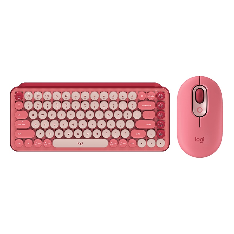 罗技(Logitech)POP Keys/粉+POP MOUSE/粉无线键鼠套装