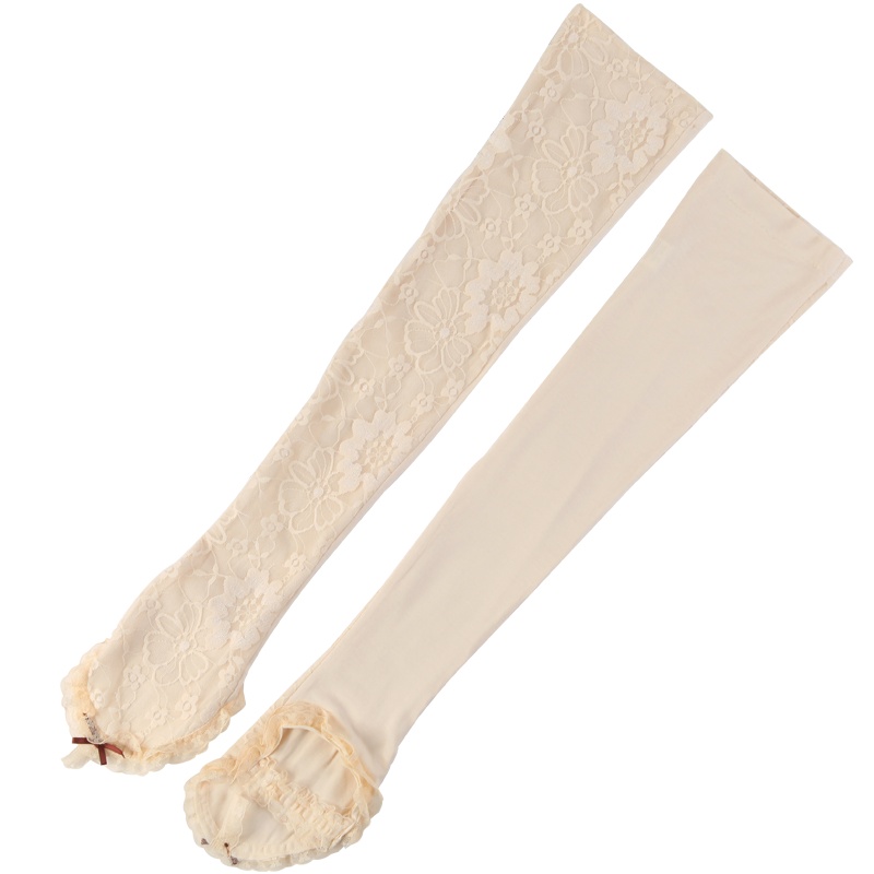 上海故事春秋夏季护臂开车骑车防晒手袖女薄款冰丝蕾丝长手套袖套