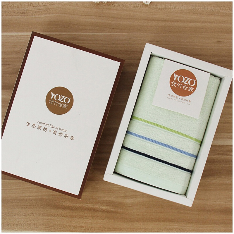 优竹世家毛巾礼盒套装 竹纤维毛巾柔软亲肤吸水成人家用面巾（颜色随机）