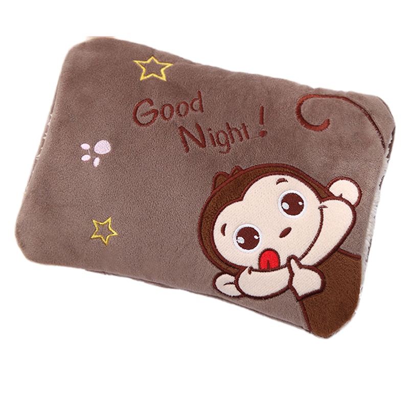 郎努尔电热水袋暖手宝充电式防爆热水袋暖腰宝宝充电可爱毛绒暖水袋女敷肚子热宝宝暖脚宝-免注水