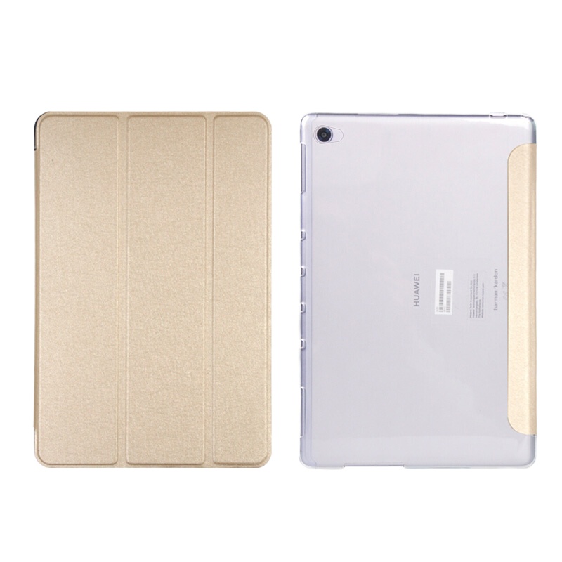 华为M5青春版保护套/保护壳 10.1英寸 三折支架智能休眠皮套 金色