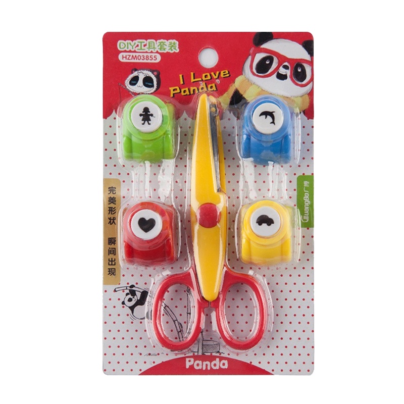 广博HZM03855 DIY组合套装 (压花器+花边剪刀) 儿童手工套装 手工套装 颜色随机 剪/刀/尺