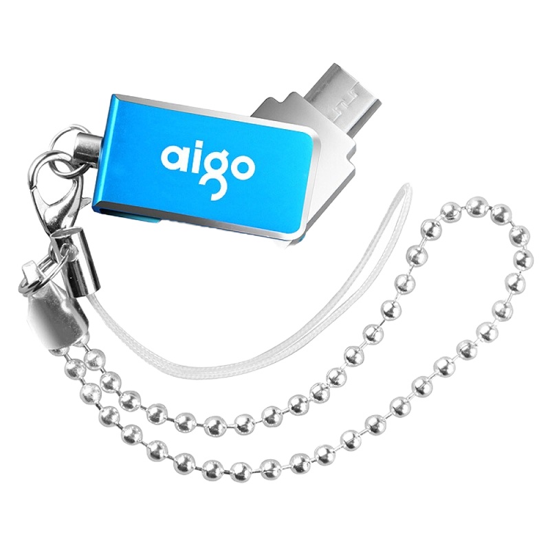 爱国者(aigo)32GBMicroUSBUSB2.0手机U盘U286蓝色双接口手机电脑两用