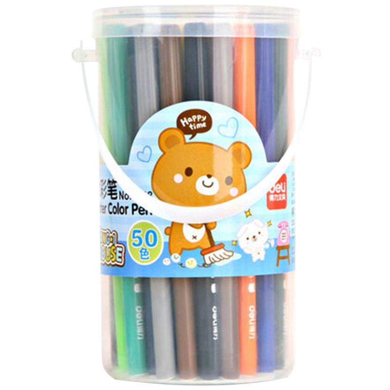 得力(deli)6988水彩笔50色/筒 可水洗彩笔 彩色画笔 绘画笔 涂鸦笔 学生文具 笔类