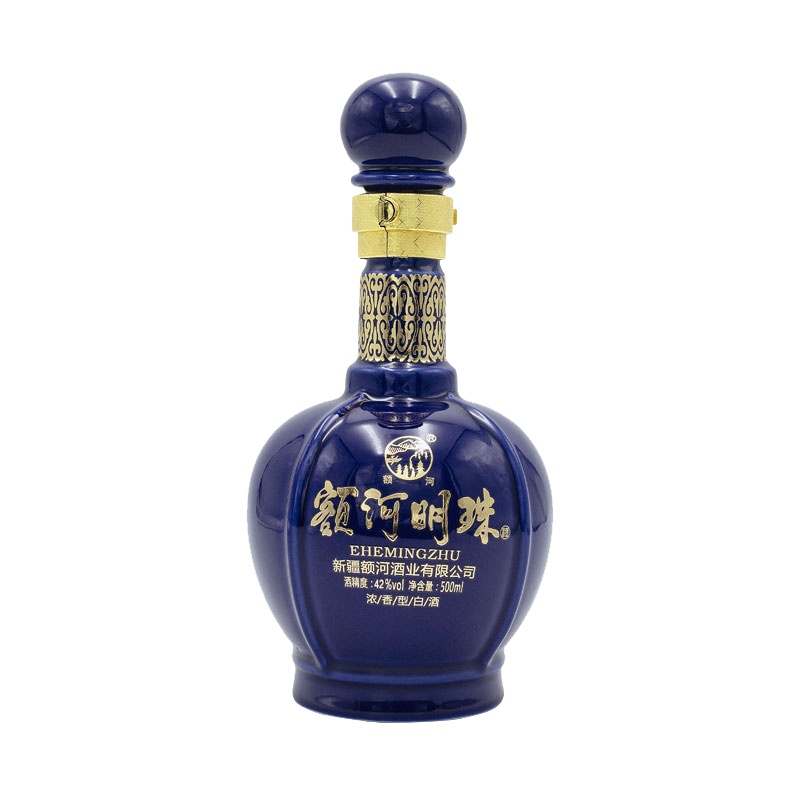 新疆额河明珠蓝钻纯粮食白酒国产固态发酵浓香整箱送礼高档500ml 50度 6瓶