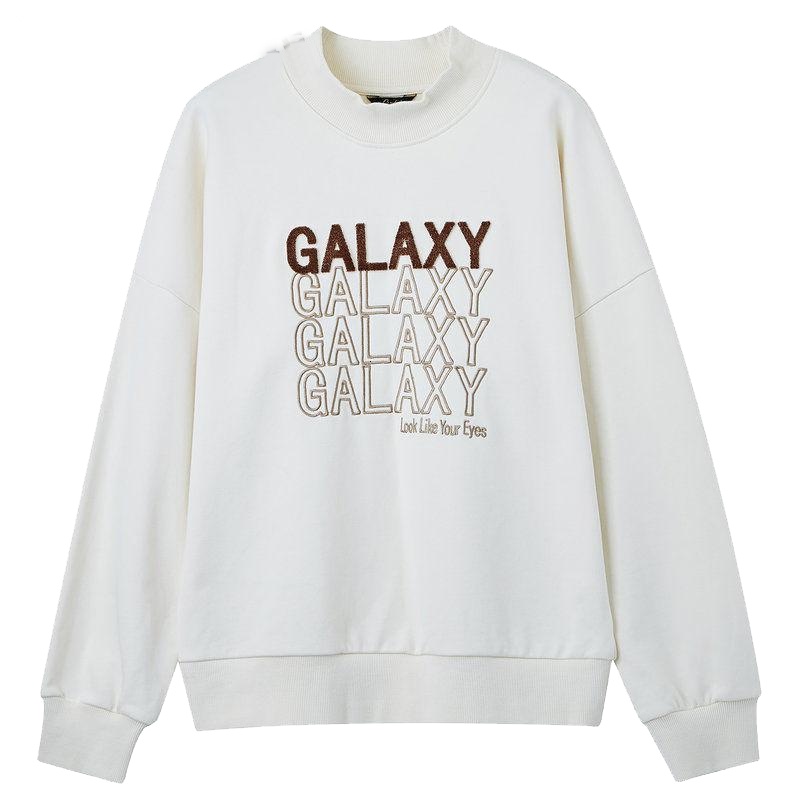 上新拉夏贝尔candie's冬季新款宽松套头印花简约半高圆领卫衣女30083293