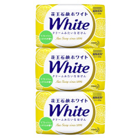 花王(KAO)日本进口原装花王white天然植物沐浴香皂130g*3 柑橘味130g*3块
