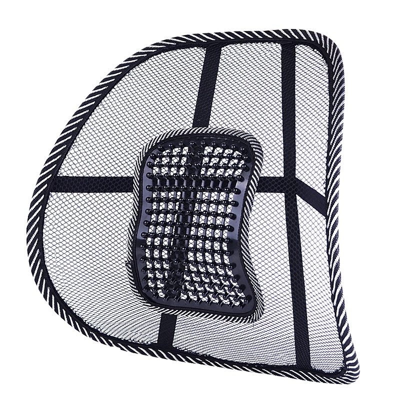 迈古(MG)[1个装] 夏季车载冰丝腰靠 加粗钢丝皮钉 汽车靠垫腰垫 按摩靠垫办公室座椅车载腰靠-41x39cm